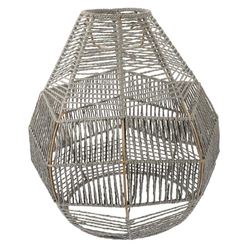 TOBBOMEY Rustikaler Lampenschirm aus Gewebtem Papierseil Dekorative Deckenlampe für Esszimmer Restaurant Boho Retro Stil DIY Lampenabdeckung Grauer Imitations rattan lampenschirm TOBBOMEY Rustikaler Lampenschirm aus Gewebtem Papierseil Dekorative Deckenlampe für Esszimmer Restaurant Boho Retro Stil DIY Lampenabdeckung Grauer Imitations rattan lampenschirm von TOBBOMEY