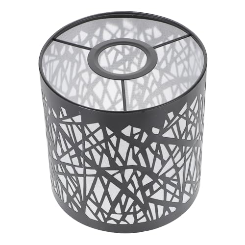 TOBBOMEY Schwarzer Lampenschirm mit Vogelnetz muster Vintage Lampenschirm für Tischlampe Stehlampe und Deckenleuchte Robust und Dekorativ für Wohnraum von TOBBOMEY