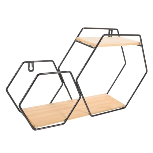 TOBBOMEY Schwebendes Sechseckiges Wandregal aus Robustem Material Modernes Wanddekor und Platzsparende Aufbewahrung für Schlafzimmer Wohnzimmer Büro und Pflanzenpräsentation von TOBBOMEY
