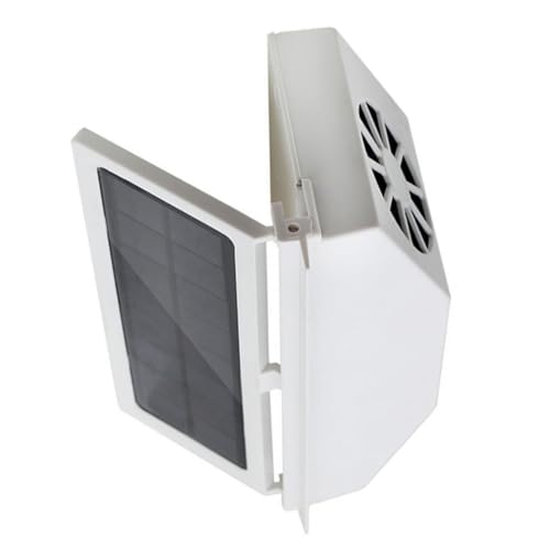 TOBBOMEY Solarbetriebener Auto Ausblasventilator Auslass Weiß Einfache Installation Energiesparender Luftzirkulationslüfter für Fahrzeugkühlung Geruchsentfernend für Haustierbesitzer und von TOBBOMEY
