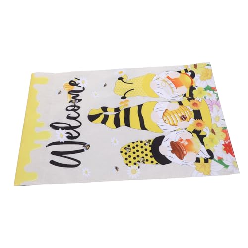 TOBBOMEY Sommergartenflagge aus Robustem Polyester mit Bienen und Gartenzwerg Doppelseitig Bedruckt Wetterfest Leichte Outdoor Dekoration für Terrasse und Party TOBBOMEY Sommergartenflagge aus Robustem Polyester mit Bienen und Gartenzwerg Doppelseitig Bedruckt Wetterfest Leichte Outdoor Dekoration für Terrasse und Party von TOBBOMEY