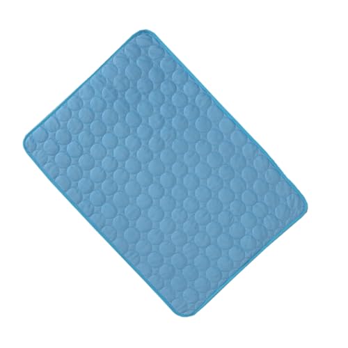 TOBBOMEY Sommerliche Kühlmatte für Haustiere Atmungsaktive Faltbare Haustiermatte in Blau Mittlere für Hunde und Katzen Komfortabel für Sofa Auto und Reisen von TOBBOMEY