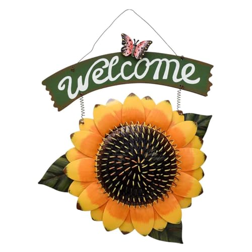 TOBBOMEY Sonnenblumen Willkommen Schild Wanddeko Langlebig Helles Design für Haustür Wohnzimmer Fenster Dekoration Geeignet für Restaurant Shop Festliche Anlässe TOBBOMEY Sonnenblumen Willkommen Schild Wanddeko Langlebig Helles Design für Haustür Wohnzimmer Fenster Dekoration Geeignet für Restaurant Shop Festliche Anlässe von TOBBOMEY