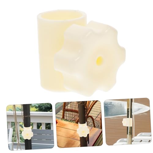 TOBBOMEY Sonnenschirm Steckverbinder Kunststoff Zubehör Weiß für Große Outdoor Sonnenschirme Stabile Verbindung Ober Unterrohr Patio Strand Garten von TOBBOMEY