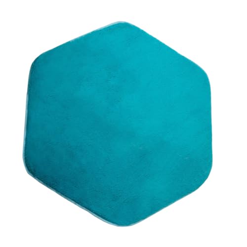 TOBBOMEY Spielzelt Matte Plüsch Sechseckiger Teppich Mädchen Zelt Bodenschutz Spielmatte Babyzimmer Dekoration Blau von TOBBOMEY
