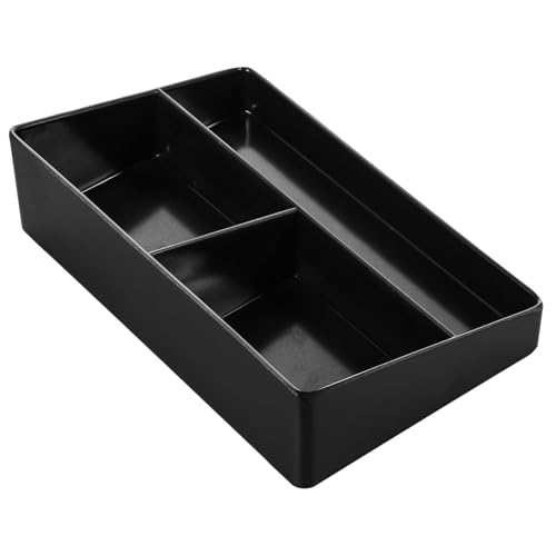 TOBBOMEY Teeaufbewahrungsbox mit Fächern Robuste Aufbewahrungsbox für Teebeutel Kaffeebeutel und Gewürzpakete Tisch organizer für Kaffeebar und Desktop Schwarzer Organizer für Haushalt und von TOBBOMEY