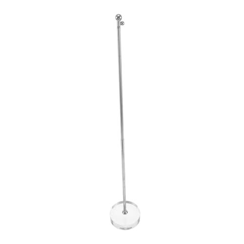 TOBBOMEY Teleskopischer Edelstahl Fahnenhalter mit Stabilem Glasfuß Verstellbarer Schreibtisch Flaggenständer für Büro und Zuhause Kompakter Langlebiger Tisch Fahnenmast Zubehör von TOBBOMEY