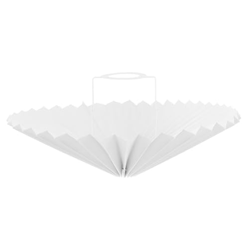 TOBBOMEY Tischlampenschirm aus Stoff Weiß Falten design Ersatz lampenschirm für Hängelampe und Nachttischleuchte Vielseitiges Lampenzubehör für Wohn Schlafzimmer von TOBBOMEY