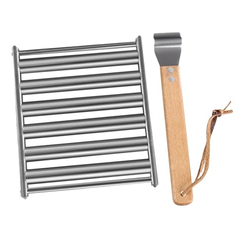 TOBBOMEY Tragbarer Edelstahl Wurstgrill mit Abnehmbarem Holzgriff Rostfrei und für Outdoor Camping Garten und Picknick Gleichmäßiges Grillen Mehrerer Gleichzeitig TOBBOMEY Tragbarer Edelstahl Wurstgrill mit Abnehmbarem Holzgriff Rostfrei und für Outdoor Camping Garten und Picknick Gleichmäßiges Grillen Mehrerer Gleichzeitig von TOBBOMEY