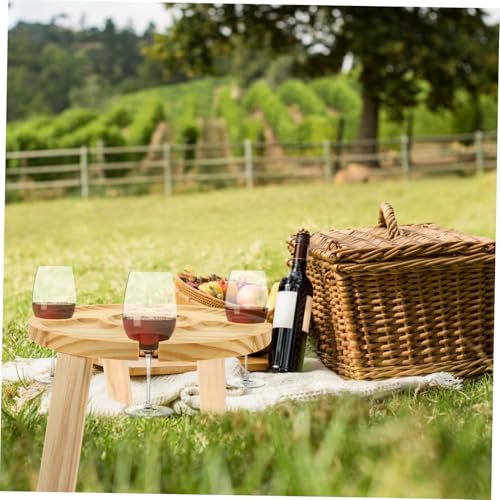 TOBBOMEY Tragbarer Klapptisch Weinhalter Klappbarer Picknick Strandtisch Outdoor Campingtisch für Weinliebhaber Platzsparend und Praktisch für Garten Park Festival TOBBOMEY Tragbarer Klapptisch Weinhalter Klappbarer Picknick Strandtisch Outdoor Campingtisch für Weinliebhaber Platzsparend und Praktisch für Garten Park Festival von TOBBOMEY