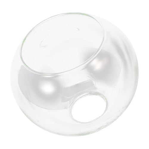 TOBBOMEY Transparenter Glaskugel lampenschirm mit Doppelöffnung Runder Leuchtenschirm Winddichtes Modernes Design für Industrielle Pendelleuchte und Wandleuchte Einfache Wartung von TOBBOMEY