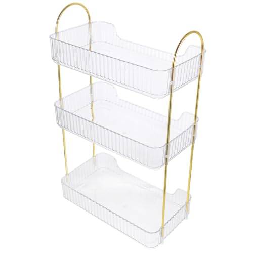 TOBBOMEY Transparenter Stöckiger Badezimmer Organizer Regal für Arbeitsplatte Kosmetik und Haushaltsaufbewahrung Platzsparendes Ablagesystem für Bad Küche Büro Langlebiges Schlichtes von TOBBOMEY