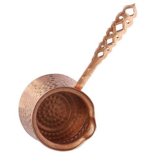 TOBBOMEY Türkische Kaffeekanne aus Kupferbeschichtetem Kompakter Multifunktionaler Kaffee und Teebereiter Hitzebeständig mit Ergonomischem Griff Geeignet für Elektro Keramikkochfelder von TOBBOMEY