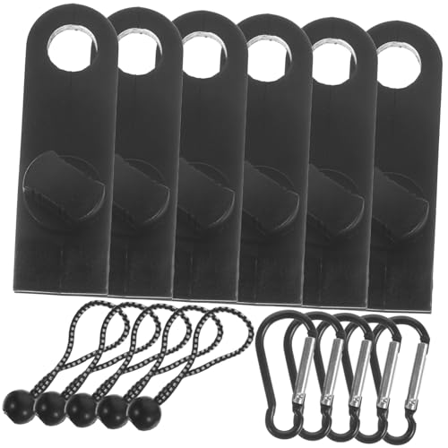 TOBBOMEY Verstellbare Robuste Zeltklammern aus Nylon Teiliges mit Schwarzem Seil und Kordelstoppern Windfeste Planenhalter für Camping Zelte Markisen und Outdoor Einsatz von TOBBOMEY