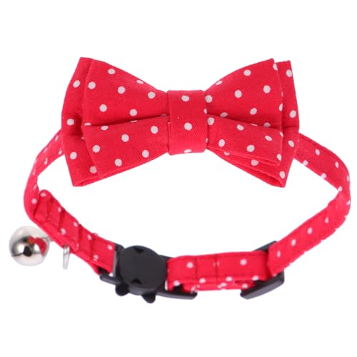 TOBBOMEY Verstellbares Hundehalsband mit Abnehmbarer Fliege und Glöckchen Leichtes Katzen und Hundekostümzubehör Komfortables Pet Bow Tie für Kleine Hunde und Katzen Festliche von TOBBOMEY