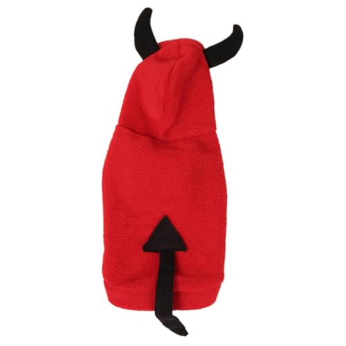 TOBBOMEY Verwandlungskostüm für Haustiere Halloween-Hundekostüme -Teufel-Outfit Tierkleidung Post Katzenkostüme UPS Welpenkostüme Haustierkostüme für kleine Hunde Hunde-Cosplay rot von TOBBOMEY