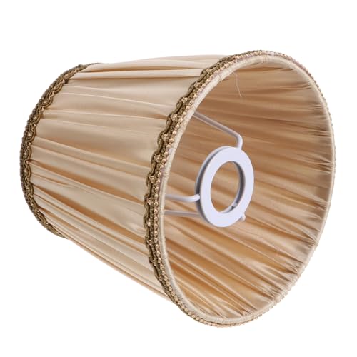 TOBBOMEY Vintage Europäischer Plissee Lampenschirm aus Stoff Dekorativer Lampenschirm für Tischlampen und Deckenleuchten Schützender Gelber Spitzen im Retro Stil Weichlichtdiffusierend TOBBOMEY Vintage Europäischer Plissee Lampenschirm aus Stoff Dekorativer Lampenschirm für Tischlampen und Deckenleuchten Schützender Gelber Spitzen im Retro Stil Weichlichtdiffusierend von TOBBOMEY