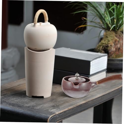 TOBBOMEY Vintage Keramik Teekessel mit seitlichem Griff Handlicher Teekessel in Weinrot für Grünen Tee und Gongfu Teezeremonie Geeignet für Zuhause Büro und Reisen von TOBBOMEY