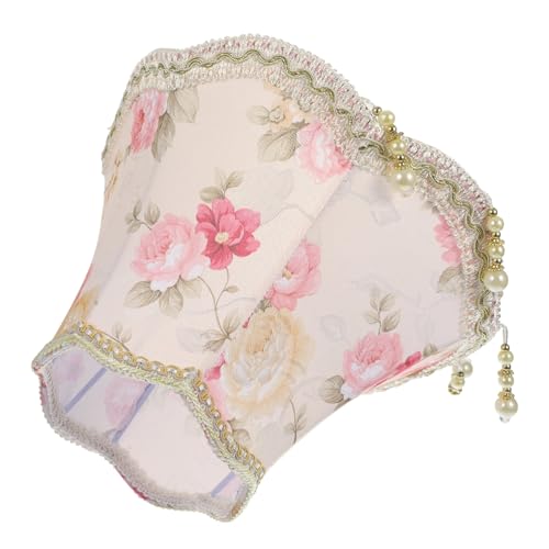 TOBBOMEY Vintage Lampenschirm für Tischlampe mit Floralem Muster und Fransen Rosa Boho Stil Lampenschirm für Schlafzimmer Weiches Licht mit Quasten Langlebiger Stoff TOBBOMEY Vintage Lampenschirm für Tischlampe mit Floralem Muster und Fransen Rosa Boho Stil Lampenschirm für Schlafzimmer Weiches Licht mit Quasten Langlebiger Stoff von TOBBOMEY