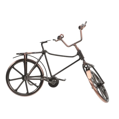 TOBBOMEY Vintage Metall Fahrrad Modell aus Robustem Stahl Dekorative Kunstskulptur für Schreibtisch Vielseitige Miniaturdekoration für Büro Wohnzimmer für Jungen und Mädchen von TOBBOMEY