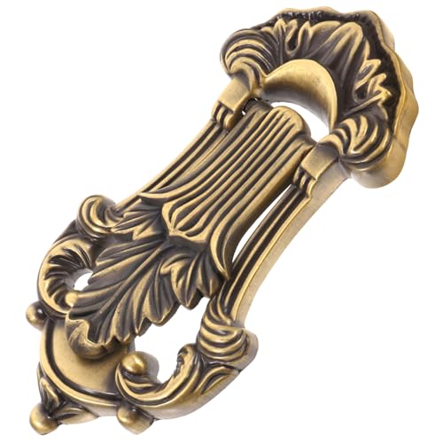 TOBBOMEY Vintage Möbelgriff mit Geschnitztem Design Metall Türgriff und Möbelgriff für Küchenschränke Schranktüren Kommoden Vielseitig als Türgriff und Türklopfer Ersatz Geeignet Robust von TOBBOMEY