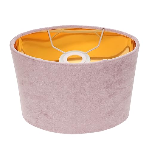 TOBBOMEY Vintage Ovaler Lampenschirm Stoff mit Fassung Kleiner Tischlampenschirm mit Samtgoldenem Innenfutter Robustes Eisenhalter Design Dekorativ für Schreibtisch und Nachttischlampen von TOBBOMEY