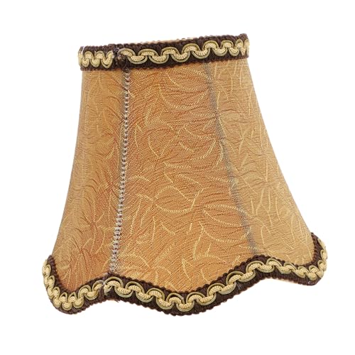 TOBBOMEY Vintage Stoff Lampenschirm für Tisch Stehlampen Robustes Jacquard-material Stilvolle Abdeckung für Esszimmer und Wohnzimmer Geeignet für Lampen und Kronleuchter Apricotfarben von TOBBOMEY