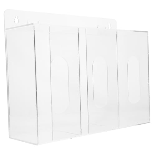 TOBBOMEY Wandmontierter Handschuhspender Acryl Aufbewahrungsbox Transparent Maskenhalter für Labor Büro Küche Einweghandschuhe und Gesichtsmasken Organisiert und Sauber von TOBBOMEY