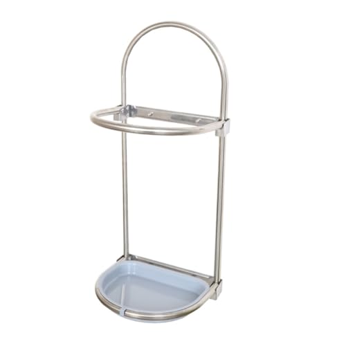 TOBBOMEY Wandmontierter Regenschirmhalter aus Edelstahl Klappbar und Platzsparend Einfacher Umbrella Storage Rack für Balkon und Eingangsbereich Silber blau Wandhängend und Vielseitig von TOBBOMEY