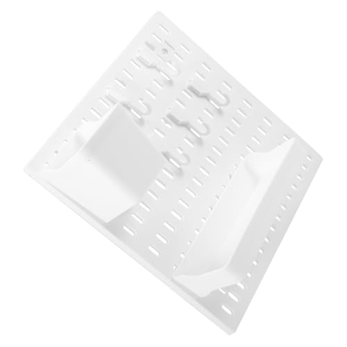 TOBBOMEY Wandregal Pegboard Organizer Weiß Klebehalterung für Lochwand Stark Tragfähiges Wand board zur Küchen Haushaltsaufbewahrung Einfach zu Montieren Platzsparend von TOBBOMEY