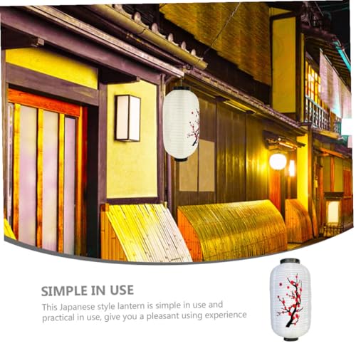 TOBBOMEY Wasserdichte Japanische Stofflaterne Traditionelle Hängende Dekoration für Sushi restaurants Outdoor indoor Gartendeko Faltbare Kirschblütenform Japanisches Kulturlaternen design von TOBBOMEY
