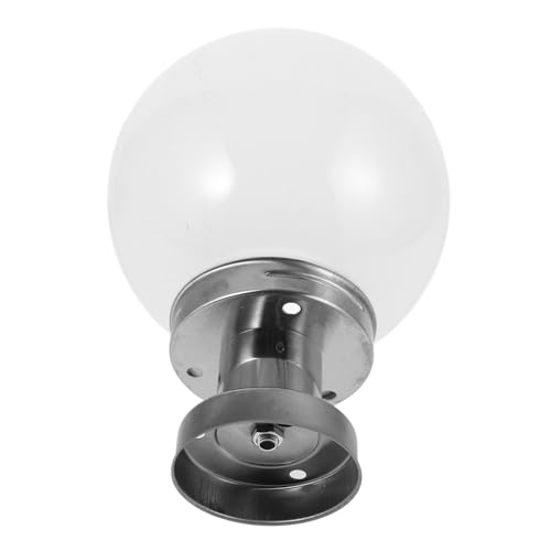 TOBBOMEY Wasserdichter Runder Lampenschirm für Außenleuchte mit Edelstahl sockel Ersatz für Garten Terrassenbeleuchtung Dekorativer Post Lamp Cover für Außenbereich von TOBBOMEY