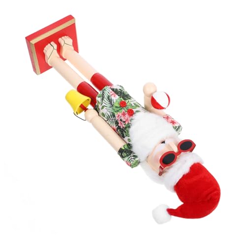 TOBBOMEY Weihnachtlicher Holz Hutzenknacker Strandmotiv Weihnachtsdeko Stabile Handwerkskunst Nutcracker Figurine für Regal Tisch Weihnachten von TOBBOMEY