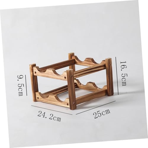TOBBOMEY Weinregal Aus Holz Rot Aufbewahrungsflaschenständer Desktop Doppelschicht Rackhalter von TOBBOMEY