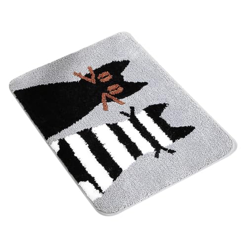 TOBBOMEY rutschfeste Badezimmermatte mit Cartoon katzenmotiv Saugfähige Mikrofaser badematte Weicher Strapazierfähiger Fußmatte für Bad Dusche Dekorativer Bodenbelag TOBBOMEY rutschfeste Badezimmermatte mit Cartoon katzenmotiv Saugfähige Mikrofaser badematte Weicher Strapazierfähiger Fußmatte für Bad Dusche Dekorativer Bodenbelag von TOBBOMEY