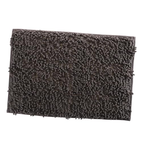TOBBOMEY rutschfeste Chenille Fußmatte für Innen und Außen Waschbarer Patio Floor Pad Langlebiger Weicher Living Cushion mit Skid Funktion Geeignet für Eingang und Badezimmer Dunkelgrau von TOBBOMEY