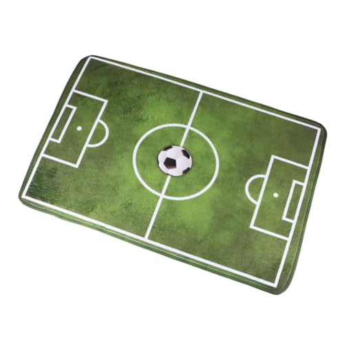 TOBBOMEY rutschfeste Flanell Bodenmatte mit Fußballfeld Design Weicher Teppich für Wohnzimmer Schlafzimmer Kinderzimmer Langlebig und Druckentlastend Praktische Dekoration für Zuhause TOBBOMEY rutschfeste Flanell Bodenmatte mit Fußballfeld Design Weicher Teppich für Wohnzimmer Schlafzimmer Kinderzimmer Langlebig und Druckentlastend Praktische Dekoration für Zuhause von TOBBOMEY