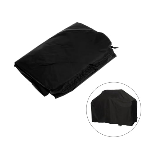 TOBBOMEY wasserdichte Staubdichte BBQ Abdeckplane Langlebiger PVC Grillschutz Robustes Material Wetterfeste Schutzhülle für Garten und Terrasse Schwarz von TOBBOMEY
