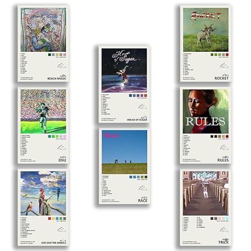 TOBIANG Alex Poster G, Musikalbumcover, signiertes limitiertes Leinwandposter (8er-Set) ohne Rahmen, 20 x 30 cm, Leinwandposter von TOBIANG