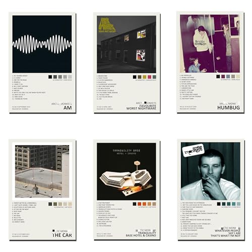 TOBIANG Arctic Poster Monkeys Musikalbum Cover Leinwand Poster (Set mit 6 Stück), ungerahmt: 20 x 30 cm von TOBIANG