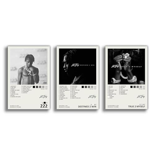 TOBIANG Lil Tjay Musikalbum Cover signiert limitierte Leinwand Poster (Set mit 3 Stück), ungerahmt: 20 x 30 cm von TOBIANG