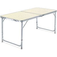 Campingtisch klappbar 120x60x70cm höhenverstellbar 55/62/70cm tragbarer Multifunktionstisch - weiß - Toboli von TOBOLI