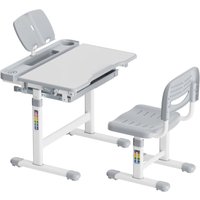 Toboli Kinderschreibtisch mit Stuhl, mitwachsender Schreibtisch für Kinder neigungs-/höhenverstellbar mit Schublade und Buchstütze von TOBOLI