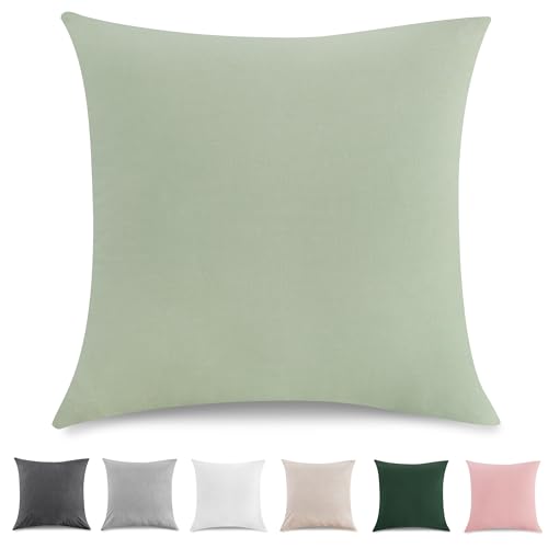 TOCOMOA Kissenbezug 80x80 cm 2er Set - 100% Gewaschene Baumwolle Kissenbezüge Oeko-TEX Zertifiziert, Leinenoptik und Atmungsaktiv Kissenhülle, Hellgrün Kopfkissenbezug mit Reißverschluss TOCOMOA Kissenbezug 80x80 cm 2er Set - 100% Gewaschene Baumwolle Kissenbezüge Oeko-TEX Zertifiziert, Leinenoptik und Atmungsaktiv Kissenhülle, Hellgrün Kopfkissenbezug mit Reißverschluss von TOCOMOA