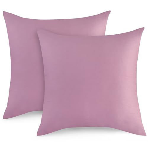 TOCOMOA Kissenbezug 80x80 Baumwolle 2er Set - Kissenbezüge Weich und Atmungsaktiv, Kopfkissenbezug 80x80cm mit Reißverschluss, Renforcé Kissenhülle Rosa von TOCOMOA