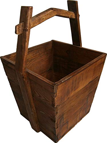 KAMIN HOLZ KORB KAMINHOLZKORB HOLZKORB FÜLLKORB SHABBY ERLE MASSIV GRIFFE von TESTEL