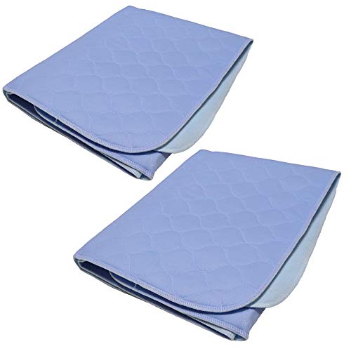 TODA 2er Set Matratzenauflage ca 75x90cm, Inkontinenzauflage, Blau, wasserdicht, waschbar - Saugvlies, Inkontinenzunterlage von TESTEL