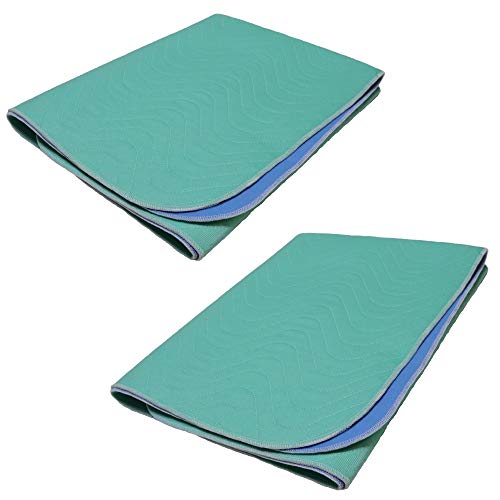 TODA 2er Pack Matratzenauflage, Inkontinenzauflage, Grün, wasserdicht, waschbar - Saugvlies, Inkontinenzunterlage, ca 75x90cm von TESTEL