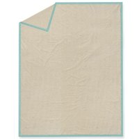 Today - Tagesdecke gypset, Baumwolle, 220 x 240 cm, beige mit grauem Rand von TODAY