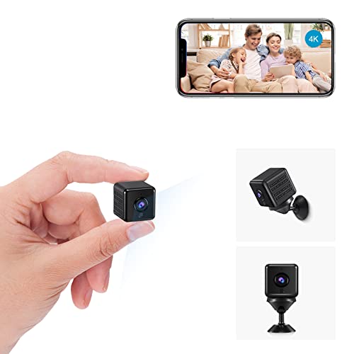 TODAYI 4K HD WLAN Mini Überwachungskamera Innen Mini Kamera Live Übertragung Handy APP Für Micro Camera Indoor Mit Akku Kompakte Kleine Sicherheitskamera mit Bewegungsmelder Nachtsicht von TODAYI